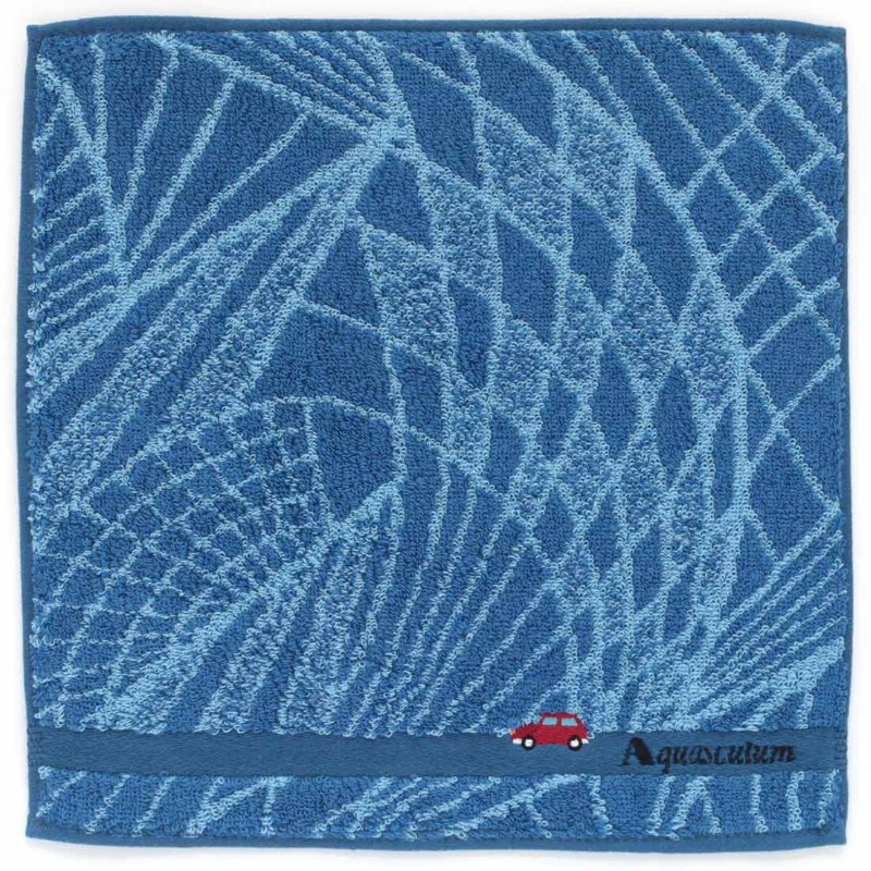 アクアスキュータム タオルハンカチ 赤い車刺繍 BL